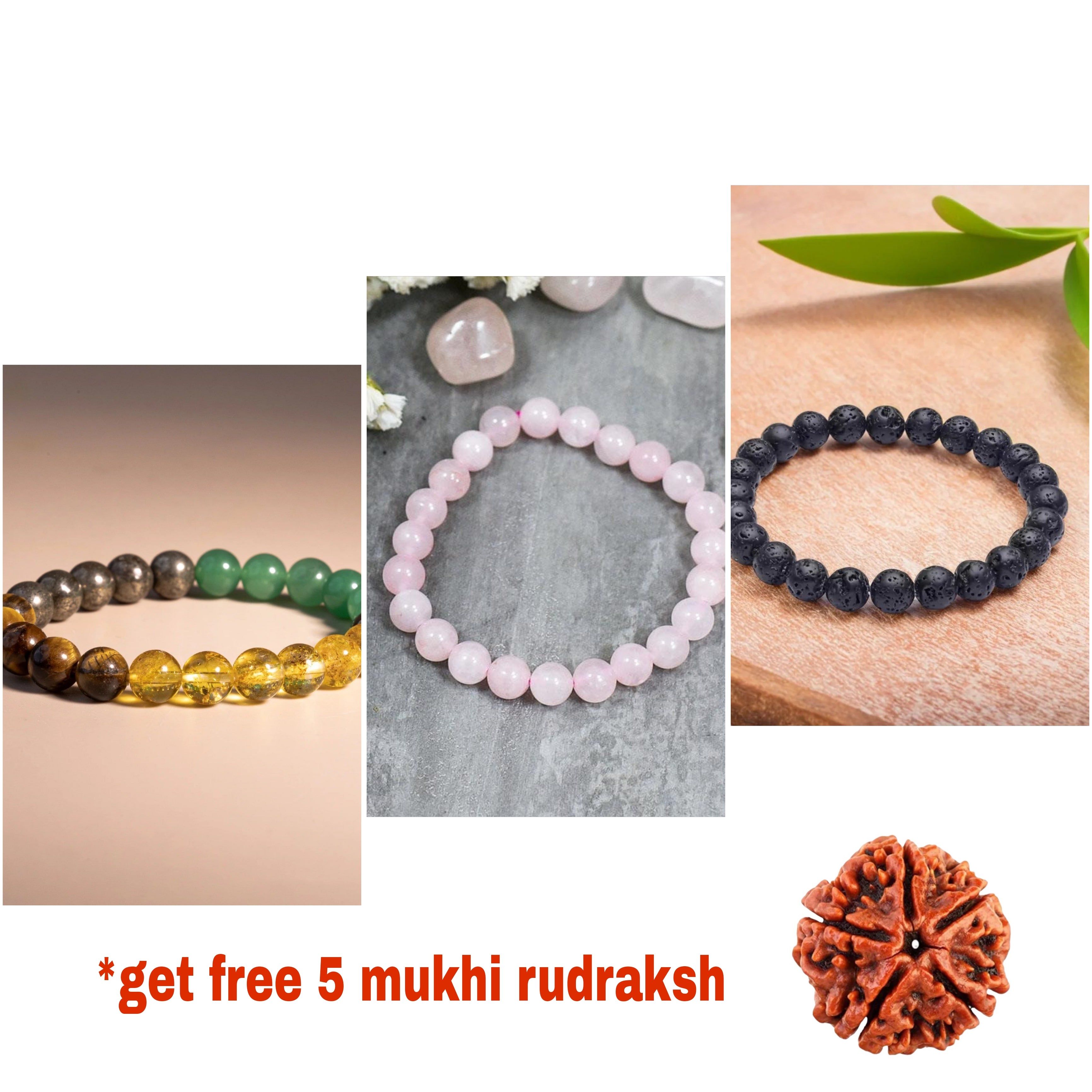 Money Magnet | Rose Quartz | Lava Stone - Combo